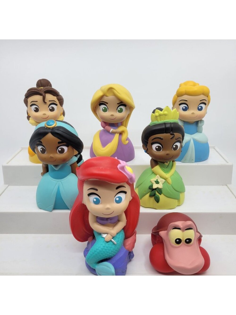 Disney Princess Lot of 5" Toddler Bath Toys Cake Toppers - Tiana, Jasmine, Belle
